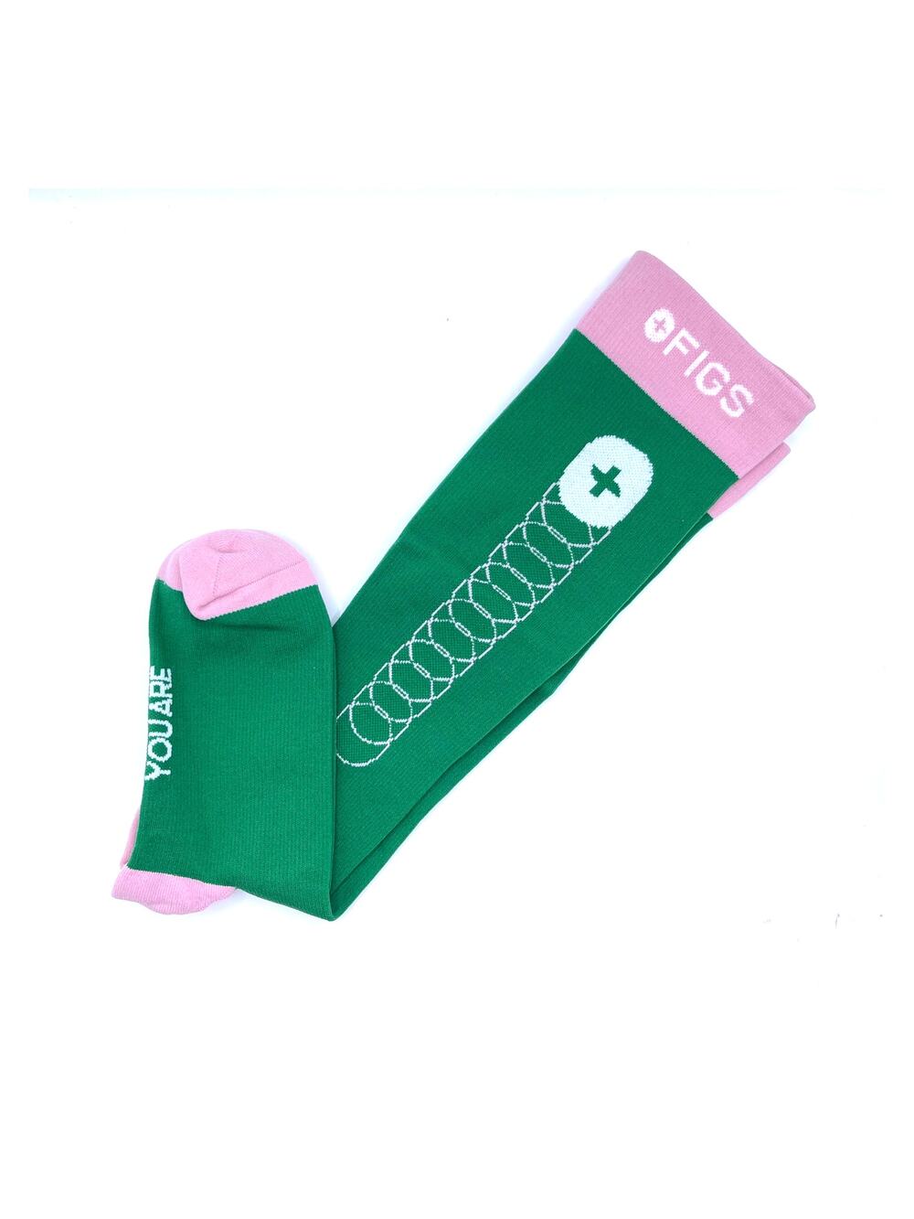 1 Pair FIGS Compression 'Ready When You Are' Socks Size Large